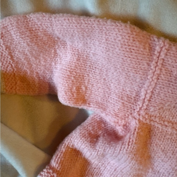 Handmade Pink Knit Baby Sweater - Picture 3 of 3